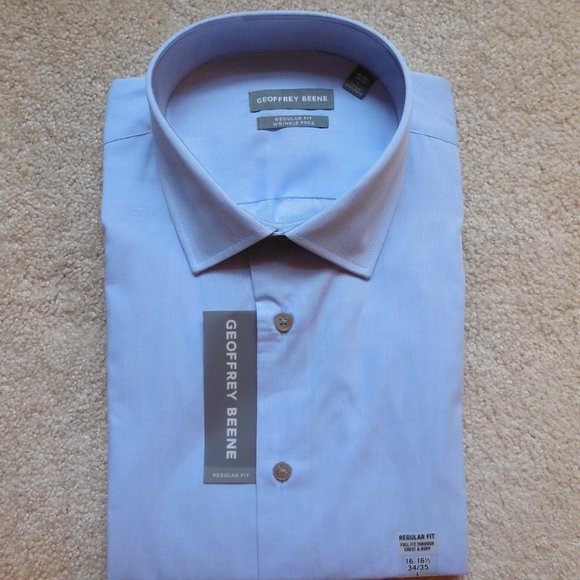 Geoffrey Beene Men's Classic Fit Dress Shirt - Wrinkle Resistant Stretch Formal Wear